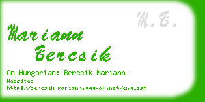 mariann bercsik business card